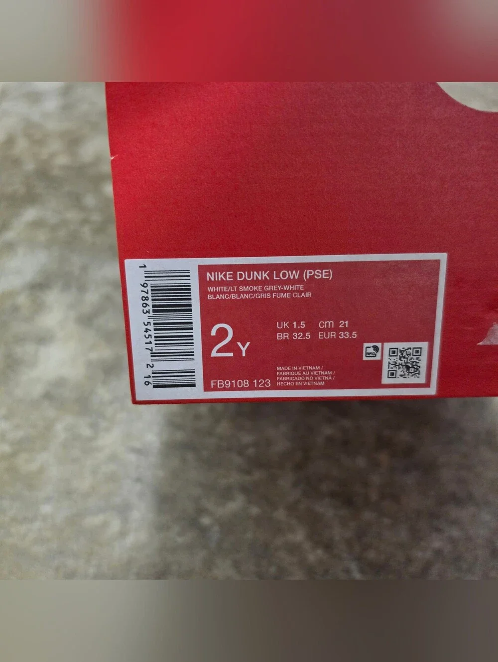 Nike Dunk Low Kids Size 2Y
